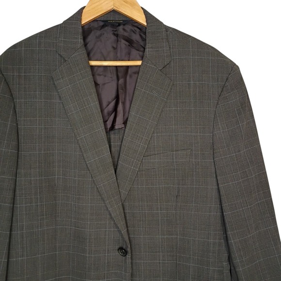 Brooks Brothers Blazer Mens 44R Madison BrooksCool Gray Glen Plaid‎ Sport Coat